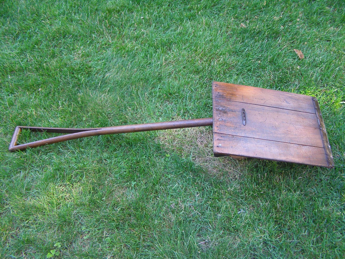 Vintage Wooden Snow Shovel Etsy