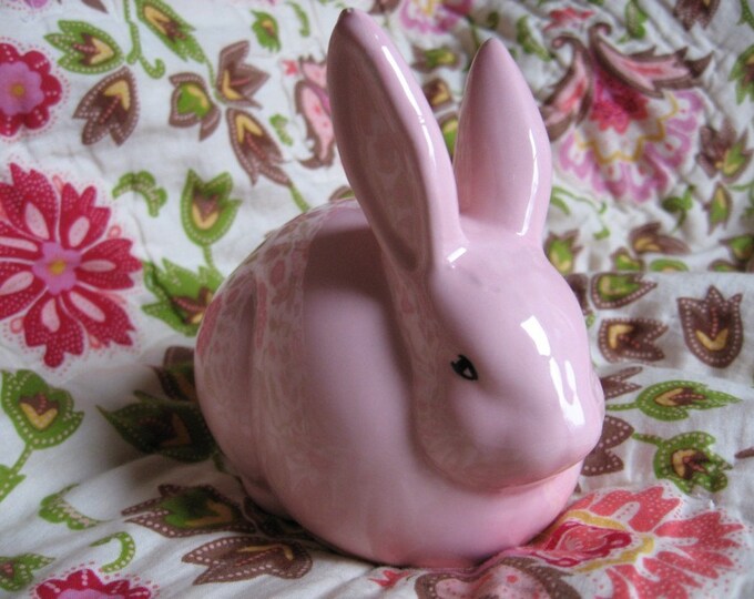Pink Rabbit Cotton Ball Dispenser Etsy