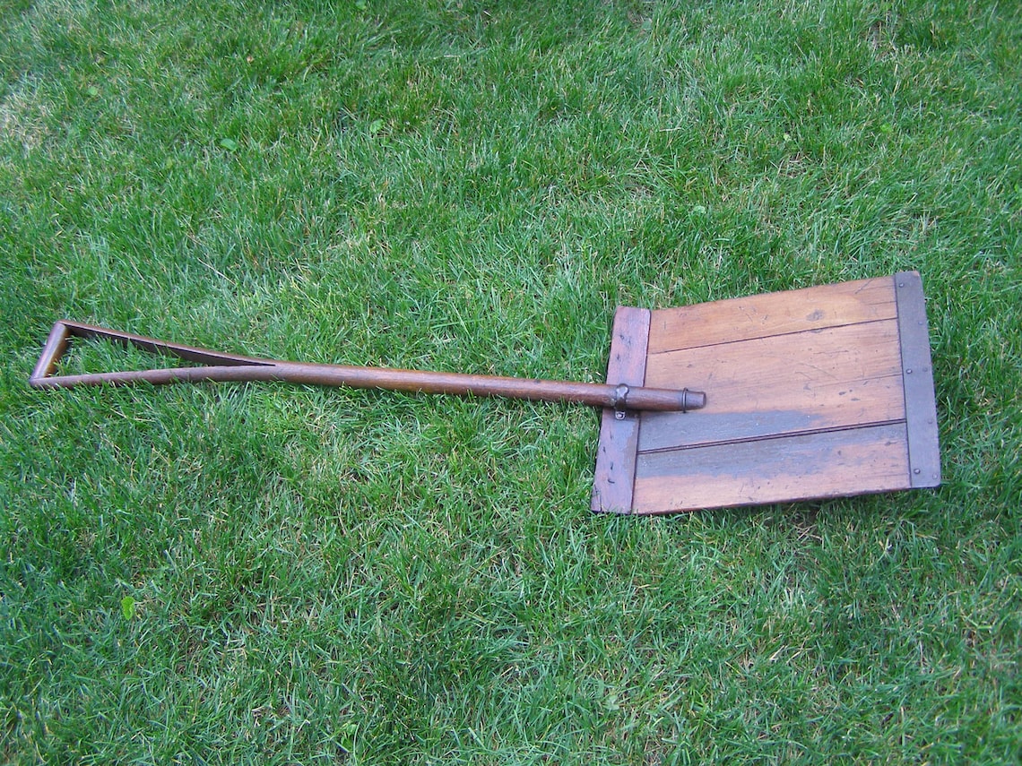 Vintage Wooden Snow Shovel Etsy