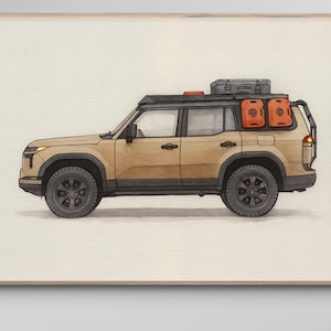 2025 Lexus GX550 Overland Print – Desert Sand Colored Pencil Sketch, Off-Road SUV Digital Art for Overlanding & Adventure Lovers