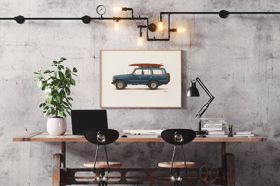 Toyota Land Cruiser FJ60 Surf Art Print – Vintage 4x4 Illustration
