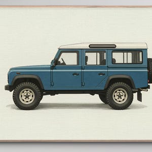 Defender 110 Digital Illustration Print | Off-Road Wall Art | Land Rover Poster, Travel Lover Gift