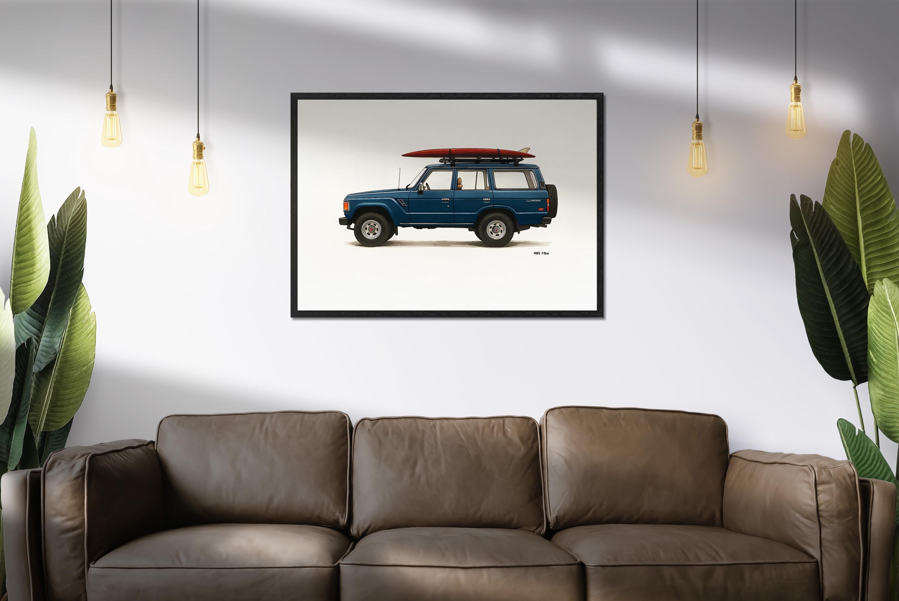Toyota Land Cruiser FJ60 Surf Art Print – Vintage 4x4 Illustration