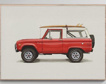 Classe Ford Bronco - Acquerello/Vintage - Cherry Red Surf KO2 Edition