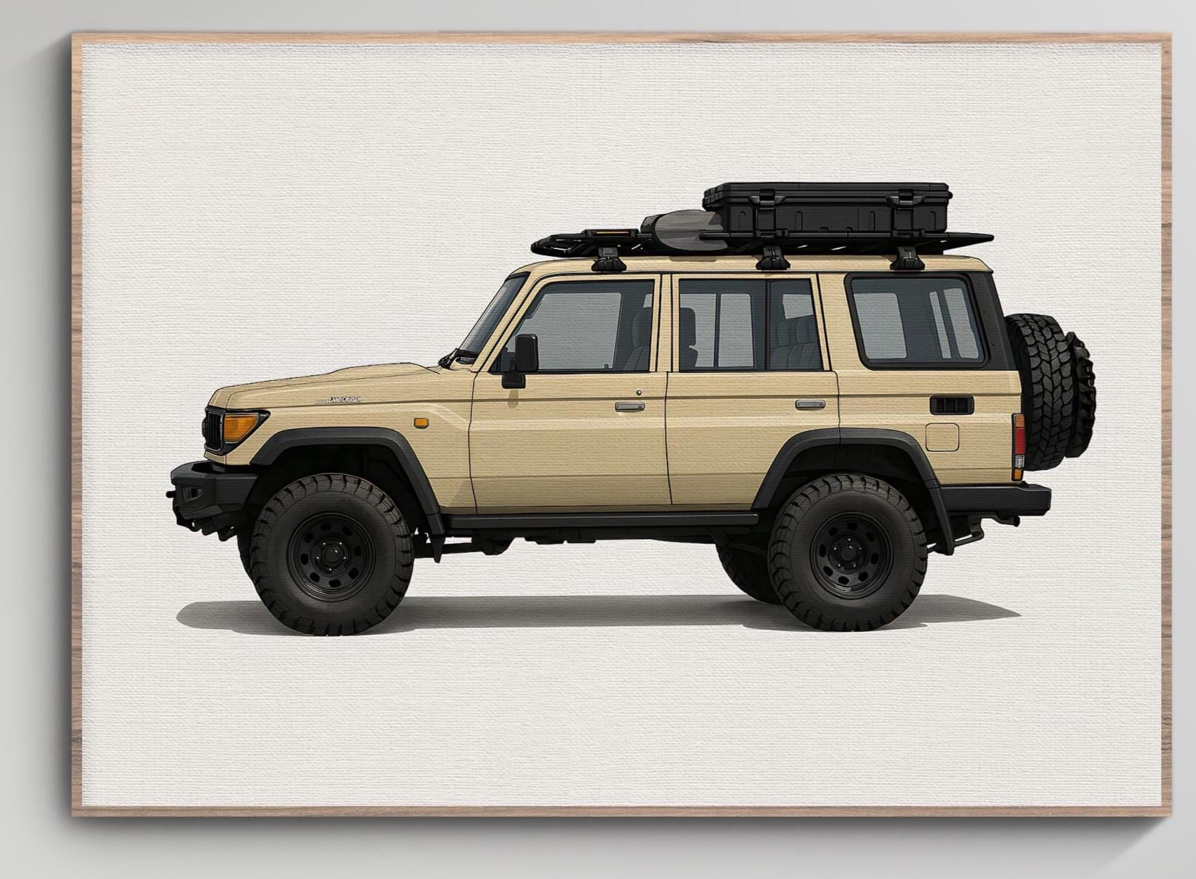 Toyota Land Cruiser 70 Series Overlanding Art | Desert Sand 4x4