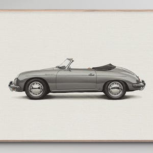 Classic Porsche 356 Speedster | Vintage Car Illustration | Printable Art