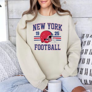 Vintage New York Football Sweatshirt, New York Giant Fan Gift,  New York Football Hoodie, Football Fan Gift Shirt