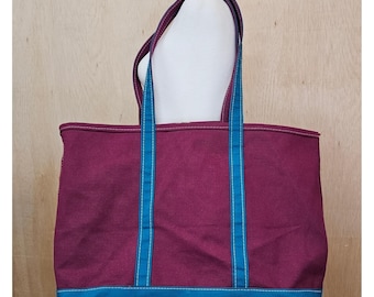 90s vintage L.L.Beanレア配色　Boat and Tote Vintage 90s LL Bean Boat and Tote Bag Navy Blue Canvas Capital N