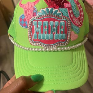 Trucker Hat, Custom Trucker Hat with Patches, Trucker Hat with Charms, Custom Hat with Pins and Chains