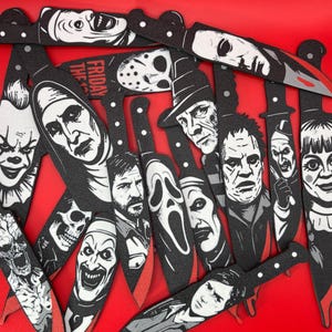 3D Printed Horror Movie Knives Set: Halloween Spooky Decor