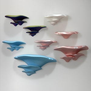 3D-geprinte wanddecoratie paddenstoel: plank cottagecore - grillig woonaccent