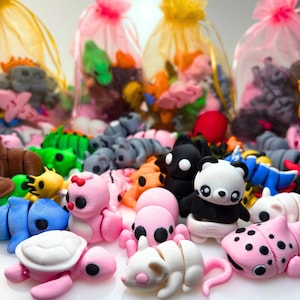 Articulated Mini Animal Fidget Toy Pack 3D Printed Flexible Desk Pets Sensory Toys for Kids Gift Movable Animal Figures Stress Relief