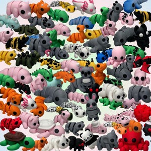 3D Printed Articulated Animal Fidget Toy: Mini Desk Pet Figurines for Stress Relief