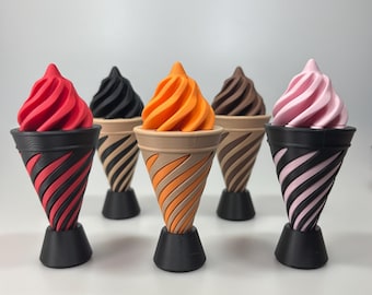 Brinquedo antiestresse em espiral de sorvete, cone impossível impresso em 3D, brinquedo de mesa em formato de vórtice, brinquedo sensorial para TDAH, lembrancinha, alívio do estresse, brinquedo giratório