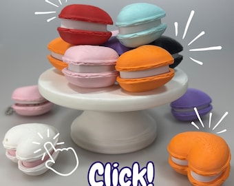 Juguete antiestrés con forma de macarrón impreso en 3D, clicker sensorial, antiestrés