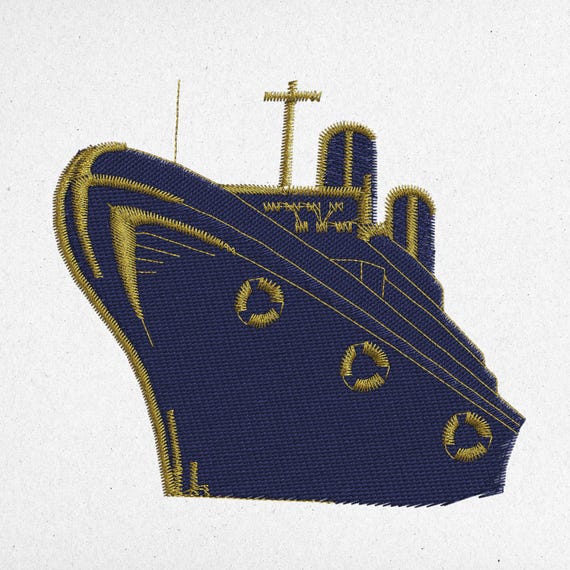 Elegant Ship Embroidery Design - Digital Machine Embroidery File | Instant Download | dst, exp, pes, pcs, sew, vp3, jef, jef+, xxx
