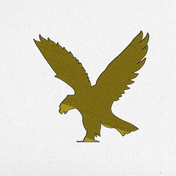 Golden Eagle Silhouette Embroidery Design - Digital Machine Embroidery File | Instant Download | dst, exp, pes, pcs, sew, vp3, jef, jef+,xxx
