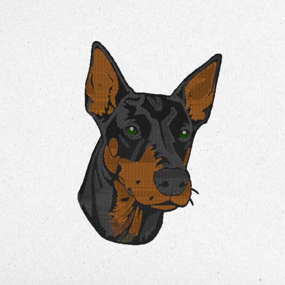 Doberman Pinscher Embroidery Design - Instant Download (pes, dst, exp, hus, jef, vp3, vip, pcs, sew, xxx, tap, csd, pcm, pcssmac, shv, dsz)