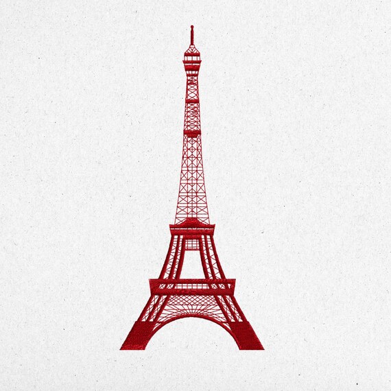 Eiffel Tower Embroidery Design - Paris Landmark Machine Embroidery File - Instant Digital Download