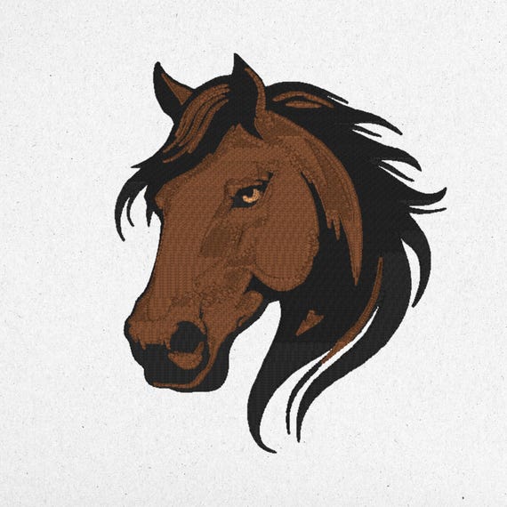 Realistic Horse Embroidery Design | pes, dst, exp, hus, jef, vp3, vip, pcs, sew, xxx, tap, csd, pcm, pcsmac, shv, dsz | Instant Download