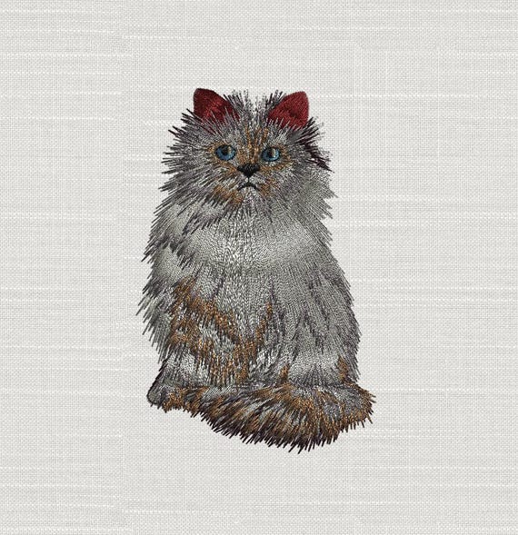 Cat Embroidery Design - Digital Machine Embroidery File | Instant Download | dst, exp, pes, pcs, sew, vp3, jef, jef+, xxx