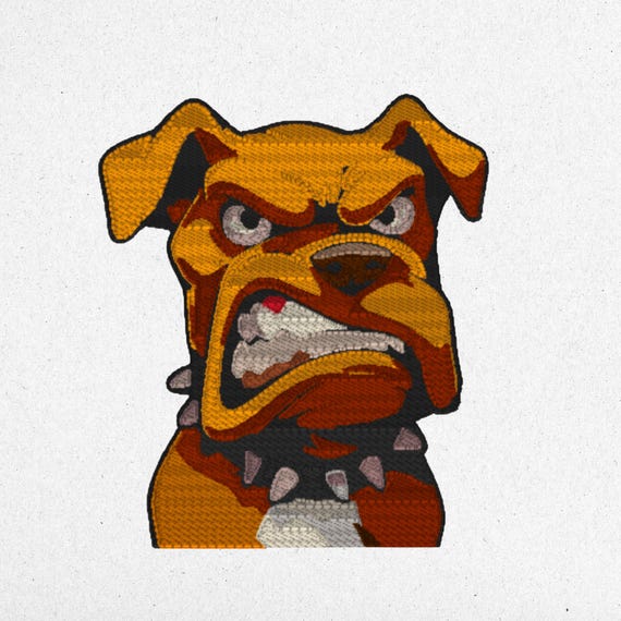 Custom Angry Bulldog Embroidery | pes, dst, exp, hus, jef, vp3, vip, pcs, sew, xxx, tap, csd, pcm, pcsmac, shv, dsz | Digital Embroidery