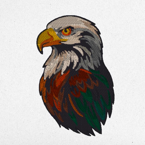 Realistic Eagle Embroidery Design – 3 Sizes | Wildlife Machine Stitch | Instant Download