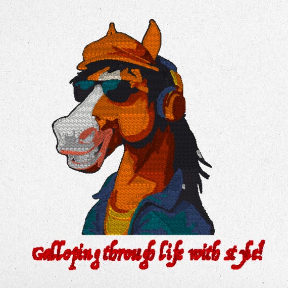 Stylish Horse Embroidery Art | Trendy Animal Fashion Wall Decor | Unique Gift Idea, Premium Quality,Handmade Embroidery