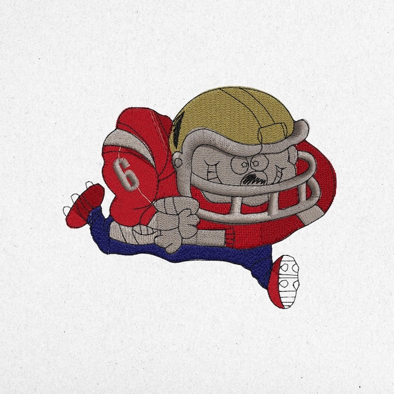 Football Embroidery Design - American Football Player Digital Machine Embroidery File | 6x5 cm, 12x10 cm, 18x14 cm | Instant Download