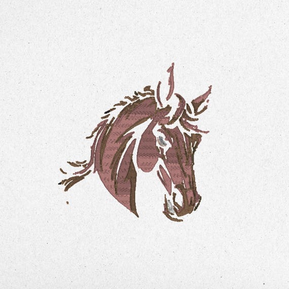 Elegant Horse Silhouette Embroidery Design | Digital File for Instant Download | Multiple Sizes & Formats
