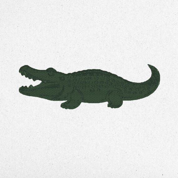 Alligator Embroidery Design - Digital Machine Embroidery File | 16x5 cm | Instant Download