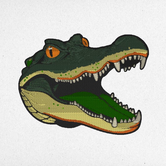 Alligator Head Embroidery Design | Machine Embroidery | Instant Download | 7x5, 11x8, 16x12 cm | Pes, Dst, Vp3, Jef, xxx