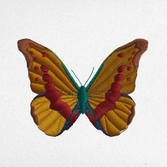 Elegant Butterfly Embroidery Design | Machine Embroidery File | Instant Download | Dst, Pes, Vp3, Jef, Exp, Sew | Nature Inspired
