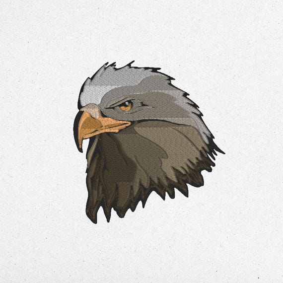 Majestic Bald Eagle Embroidery Design - Digital Machine Embroidery File | 6x6 cm, 11x12 cm, 16x17 cm | Multiple Formats | Instant Download