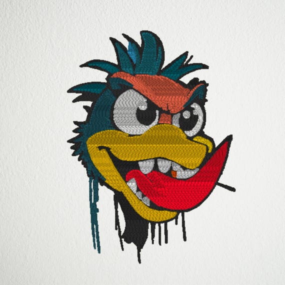 Graffiti Angry Bird Embroidery Design - Digital Machine Embroidery File | Instant Download | dst, exp, pes, pcs, sew, vp3, jef, jef+, xxx