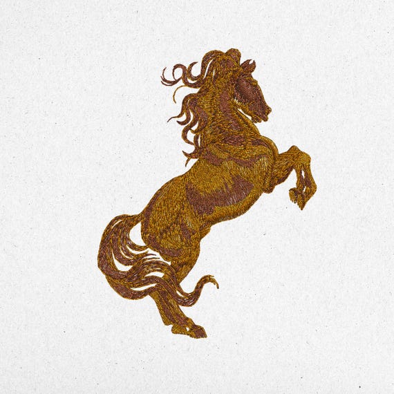 Elegant Rearing Horse Embroidery Design – Digital Machine File | Instant Download | dst, pes, jef, vp3, xxx, exp, sew, pcs