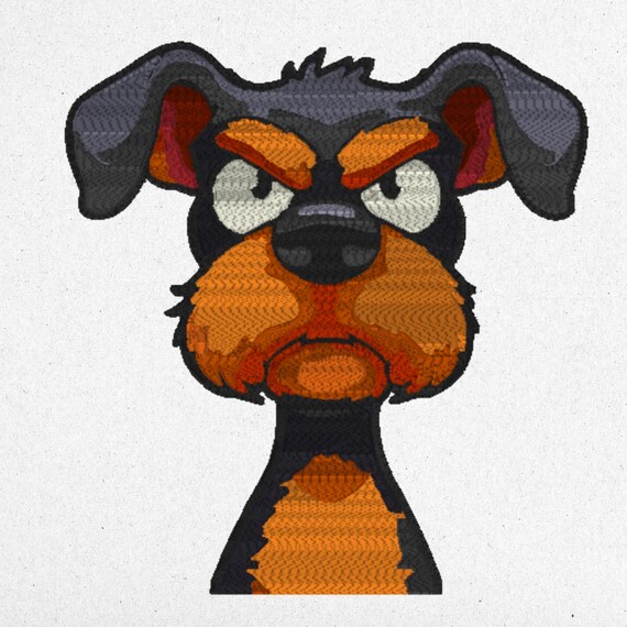 Custom Angry Dog Embroidery Design | pes, dst, exp, hus, jef, vp3, vip, pcs, sew, xxx, tap, csd, pcm, pcsmac, shv, dsz