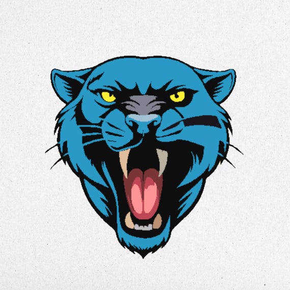 Blue Panther Embroidery Design - Instant Digital Download | Multi-Size | High-Quality Stitching