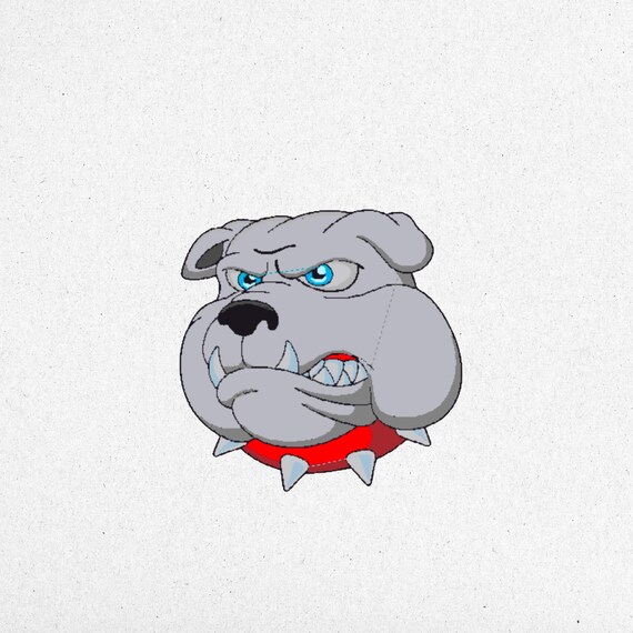 Bulldog Embroidery Design - Digital Machine Embroidery File | 15x15 cm | 68,000 Stitches | 12 Colors | Instant Download