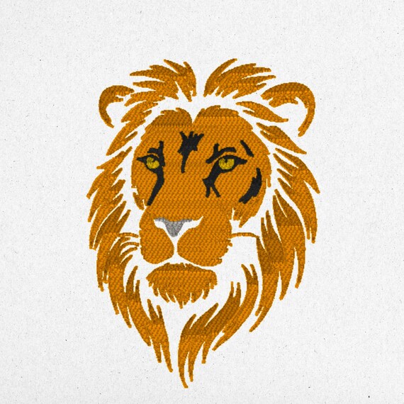 Majestic Lion Cartoon Embroidery Design – 3 Sizes | Digital Machine File | Instant Download | dst pes jef vp3 exp xxx sew pcs