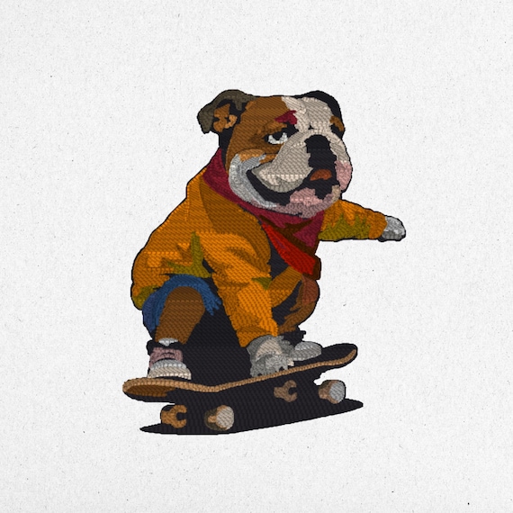 Cool Bulldog Embroidery Design | pes, dst, exp, hus, jef, vp3, vip, pcs, sew, xxx, tap, csd, pcm, pcsmac, shv, dsz | Instant Download