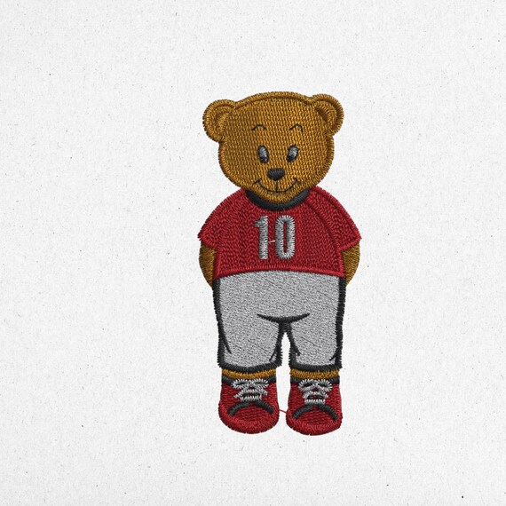 Cute Bear Cartoon Embroidery Design – 3 Sizes | Digital Machine File | Instant Download