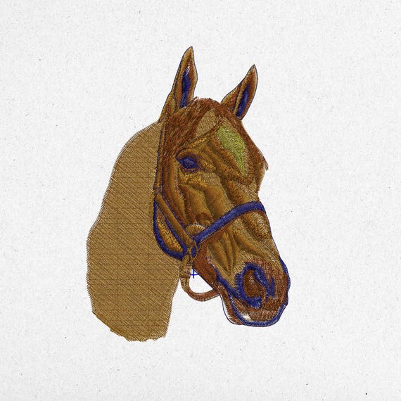 Realistic Horse Head Embroidery Design - Digital Download for Machine Embroidery - Equestrian Stitch Pattern