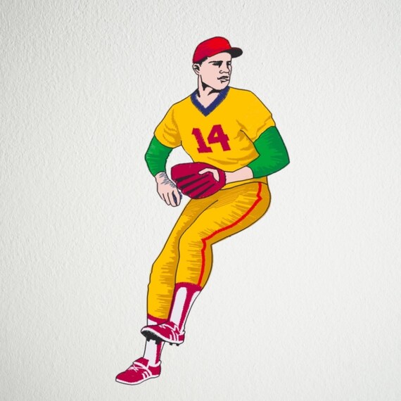 Baseball Player Embroidery Design - Digital Machine Embroidery File | Instant Download | dst, exp, pes, pcs, sew, vp3, jef, jef+, xxx