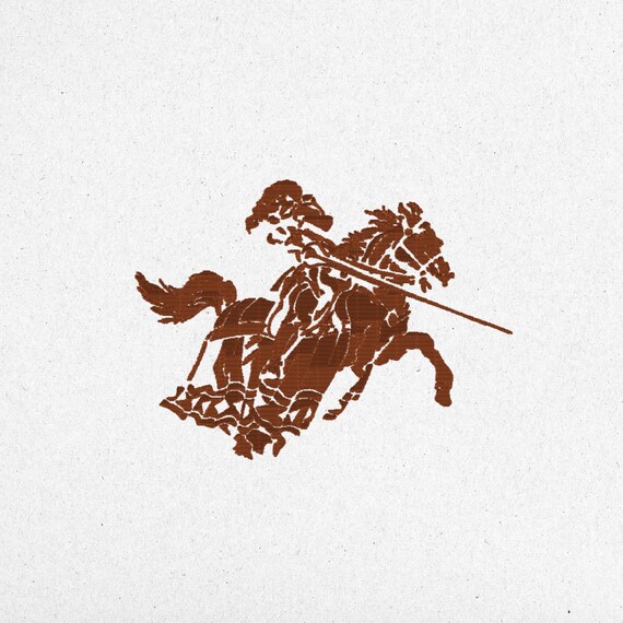Medieval Knight Embroidery Design - Digital Machine Embroidery File | 21x15cm, 14x10cm, 8x6cm | Instant Download