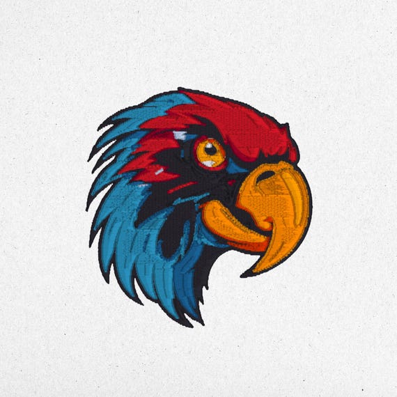 Eagle Head Embroidery Design - Digital Machine Embroidery File | 15x16 cm | Instant Download