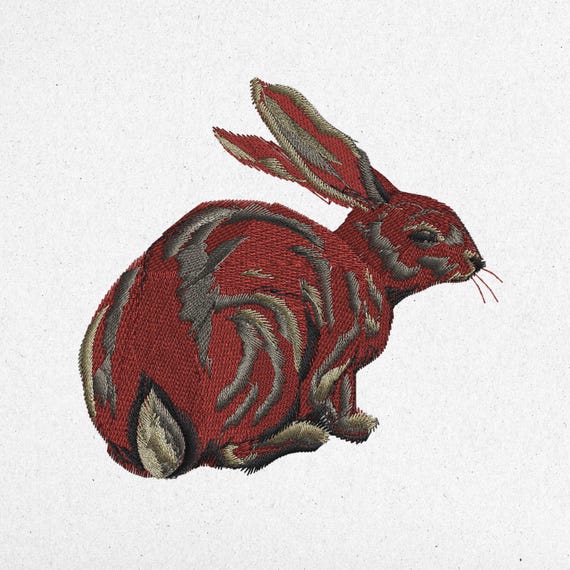 Realistic Rabbit Embroidery Design - Digital Machine Embroidery File | Instant Download | dst, exp, pes, pcs, sew, vp3, jef, jef+, xxx
