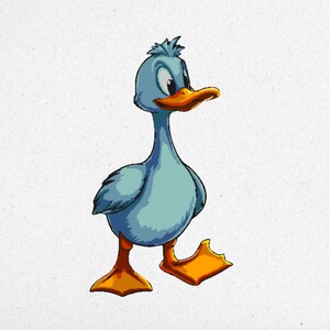 Cute Duck Embroidery Design - Digital Machine File | pes, dst, exp, vp3, jef, sew, xxx, pcs, hus, tap
