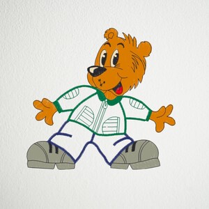 Happy Cartoon Bear Embroidery Design - Digital Machine Embroidery File | Instant Download | dst, exp, pes, pcs, sew, vp3, jef, jef+, xxx