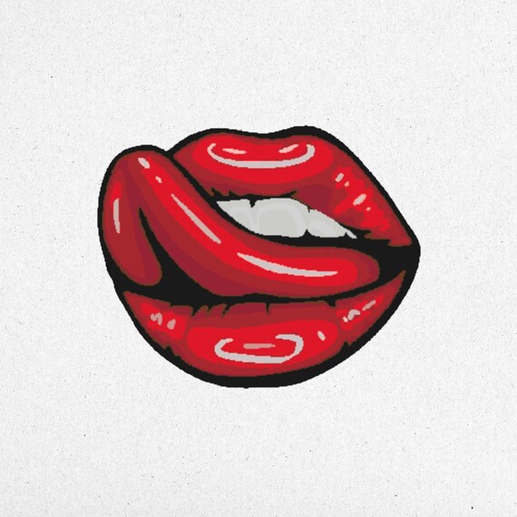 Sexy Lips Embroidery Design - Digital Download | 3 Sizes | Multiple Formats